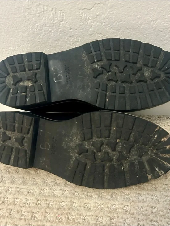 Saturdays New York City Idris Black Leather Penny Loafers with Contrast Midsole - Picture 4 of 7